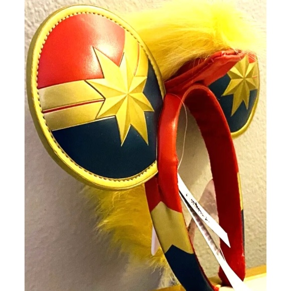 NWT Disney Parks Captain Marvel Mickey Minnie Mohawk Ears Headband - Picture 2 of 4